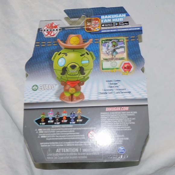 Bakugan Cowboy Cubbo Figure Card BakuCore Transforming Action Figure Green NEW - Picture 3 of 3